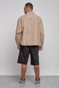 Купить Джинсовая куртка мужская бежевого цвета 12770B, фото 4