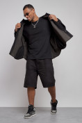 Купить Джинсовая куртка мужская черного цвета 12770Ch, фото 10