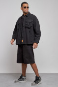 Купить Джинсовая куртка мужская черного цвета 12770Ch, фото 2