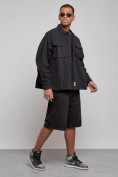 Купить Джинсовая куртка мужская черного цвета 12770Ch, фото 3