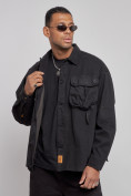 Купить Джинсовая куртка мужская черного цвета 12770Ch, фото 6