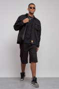 Купить Джинсовая куртка мужская черного цвета 12770Ch, фото 9