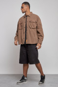 Купить Джинсовая куртка мужская коричневого цвета 12770K, фото 2