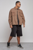 Купить Джинсовая куртка мужская коричневого цвета 12770K, фото 3