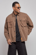 Купить Джинсовая куртка мужская коричневого цвета 12770K, фото 5