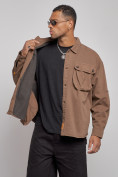 Купить Джинсовая куртка мужская коричневого цвета 12770K, фото 6