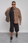 Купить Джинсовая куртка мужская коричневого цвета 12770K, фото 7