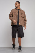 Купить Джинсовая куртка мужская коричневого цвета 12770K, фото 9
