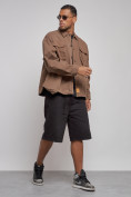 Купить Джинсовая куртка мужская коричневого цвета 12770K, фото 10