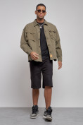 Купить Джинсовая куртка мужская цвета хаки 12770Kh, фото 11
