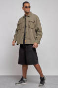 Купить Джинсовая куртка мужская цвета хаки 12770Kh, фото 2