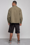 Купить Джинсовая куртка мужская цвета хаки 12770Kh, фото 4