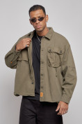 Купить Джинсовая куртка мужская цвета хаки 12770Kh, фото 5