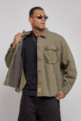 Купить Джинсовая куртка мужская цвета хаки 12770Kh, фото 6