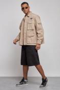 Купить Джинсовая куртка мужская бежевого цвета 12776B, фото 2