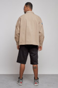 Купить Джинсовая куртка мужская бежевого цвета 12776B, фото 4
