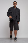 Купить Джинсовая куртка мужская черного цвета 12776Ch, фото 10
