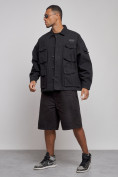 Купить Джинсовая куртка мужская черного цвета 12776Ch, фото 2