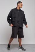 Купить Джинсовая куртка мужская черного цвета 12776Ch, фото 3