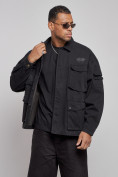 Купить Джинсовая куртка мужская черного цвета 12776Ch, фото 5