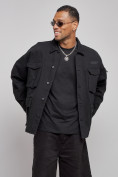 Купить Джинсовая куртка мужская черного цвета 12776Ch, фото 6