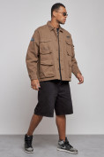 Купить Джинсовая куртка мужская коричневого цвета 12776K, фото 3