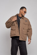 Купить Джинсовая куртка мужская коричневого цвета 12776K, фото 5