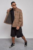 Купить Джинсовая куртка мужская коричневого цвета 12776K, фото 7