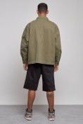 Купить Джинсовая куртка мужская цвета хаки 12776Kh, фото 4