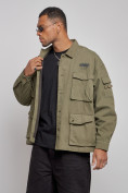 Купить Джинсовая куртка мужская цвета хаки 12776Kh, фото 5