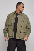 Купить Джинсовая куртка мужская цвета хаки 12776Kh, фото 6