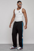 Купить Широкие спортивные штаны трикотажные мужские черного цвета 12903Ch, фото 18