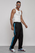 Купить Широкие спортивные штаны трикотажные мужские черного цвета 12903Ch, фото 19