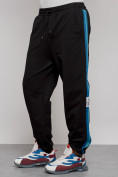 Купить Широкие спортивные штаны трикотажные мужские черного цвета 12903Ch, фото 2