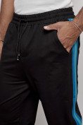 Купить Широкие спортивные штаны трикотажные мужские черного цвета 12903Ch, фото 5