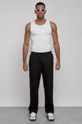 Купить Широкие спортивные штаны трикотажные мужские черного цвета 12903Ch, фото 7