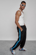 Купить Широкие спортивные штаны трикотажные мужские черного цвета 12903Ch, фото 8