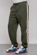 Купить Широкие спортивные штаны трикотажные мужские цвета хаки 12903Kh, фото 14