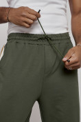Купить Широкие спортивные штаны трикотажные мужские цвета хаки 12903Kh, фото 17