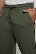 Купить Широкие спортивные штаны трикотажные мужские цвета хаки 12903Kh, фото 18