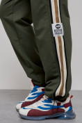Купить Широкие спортивные штаны трикотажные мужские цвета хаки 12903Kh, фото 19