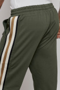 Купить Широкие спортивные штаны трикотажные мужские цвета хаки 12903Kh, фото 20