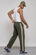 Купить Широкие спортивные штаны трикотажные мужские цвета хаки 12903Kh, фото 25