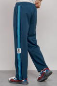 Купить Широкие спортивные штаны трикотажные мужские синего цвета 12903S, фото 10