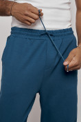Купить Широкие спортивные штаны трикотажные мужские синего цвета 12903S, фото 11
