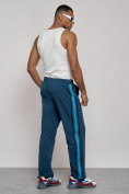 Купить Широкие спортивные штаны трикотажные мужские синего цвета 12903S, фото 16