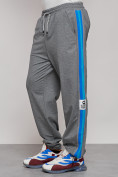 Купить Широкие спортивные штаны трикотажные мужские серого цвета 12903Sr, фото 11