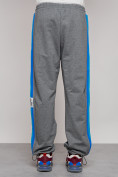 Купить Широкие спортивные штаны трикотажные мужские серого цвета 12903Sr, фото 12