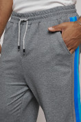 Купить Широкие спортивные штаны трикотажные мужские серого цвета 12903Sr, фото 15