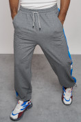 Купить Широкие спортивные штаны трикотажные мужские серого цвета 12903Sr, фото 18